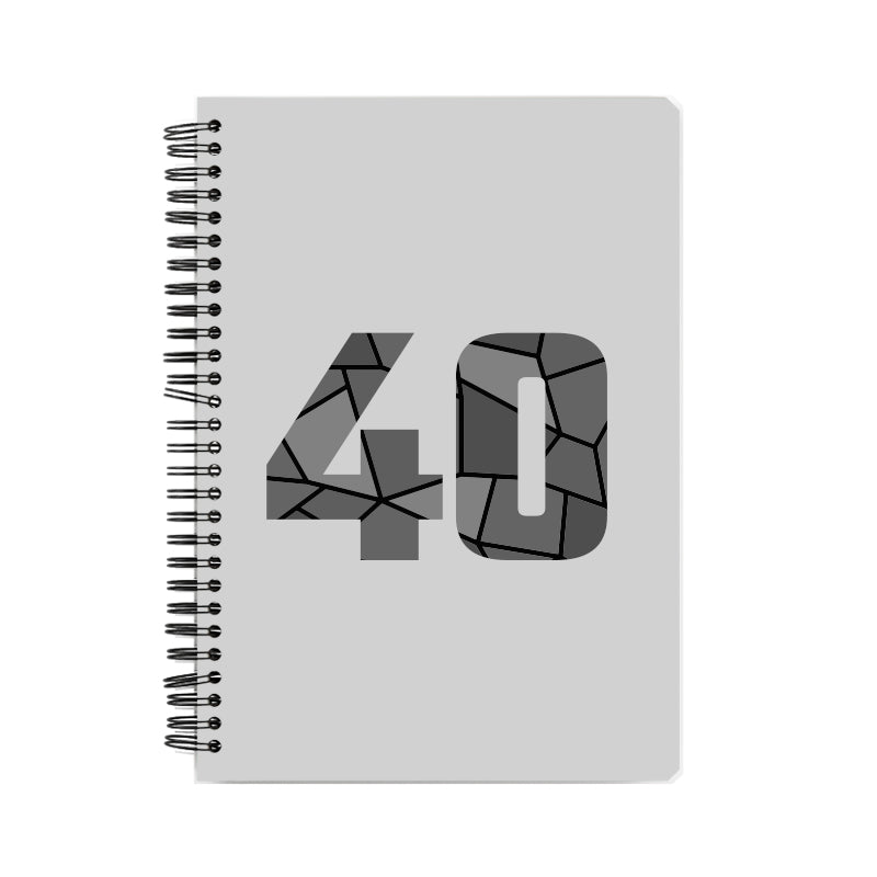 40 Number Notebook (Melange Grey, A5 Size, 100 Pages, Ruled, 6 Pack)