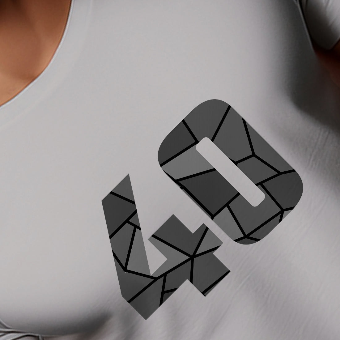 40 Number Men Unisex T-Shirt | Custom Number Graphic Tee (Melange Grey)