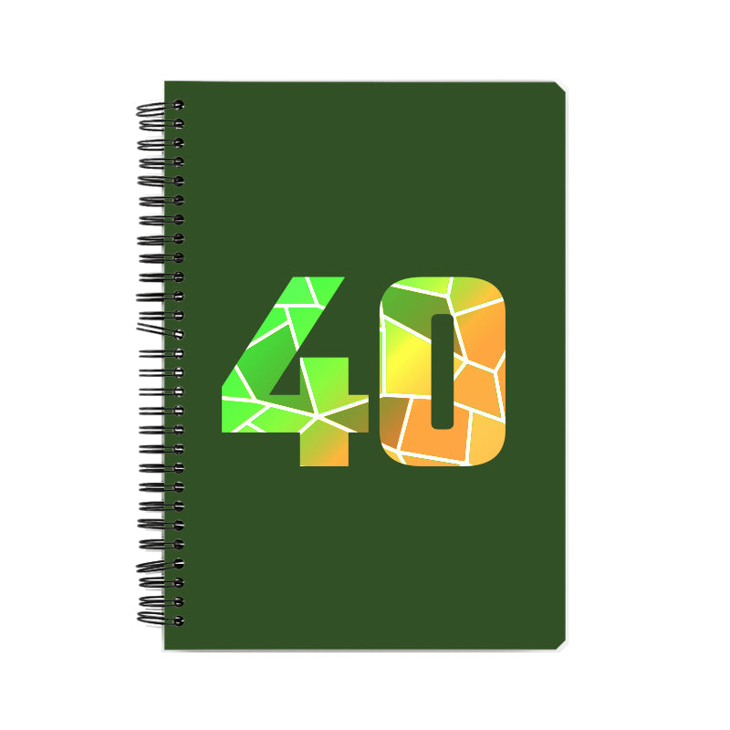 40 Number Notebook (Olive Green, A5 Size, 100 Pages, Ruled, 6 Pack)