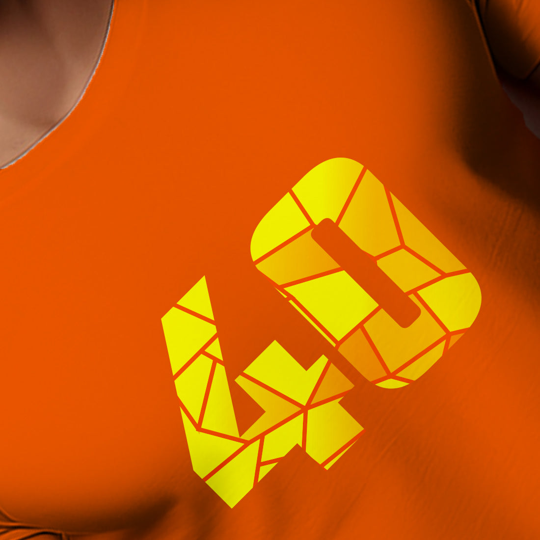 40 Number Men Unisex T-Shirt | Custom Number Graphic Tee (Orange)