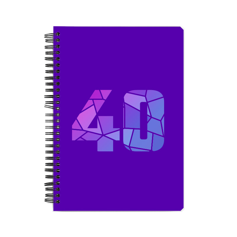 40 Number Notebook (Purple, A5 Size, 100 Pages, Ruled, 6 Pack)