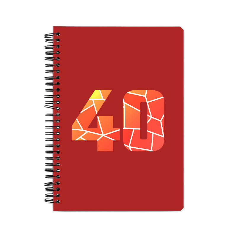 40 Number Notebook (Red, A5 Size, 100 Pages, Ruled, 6 Pack)