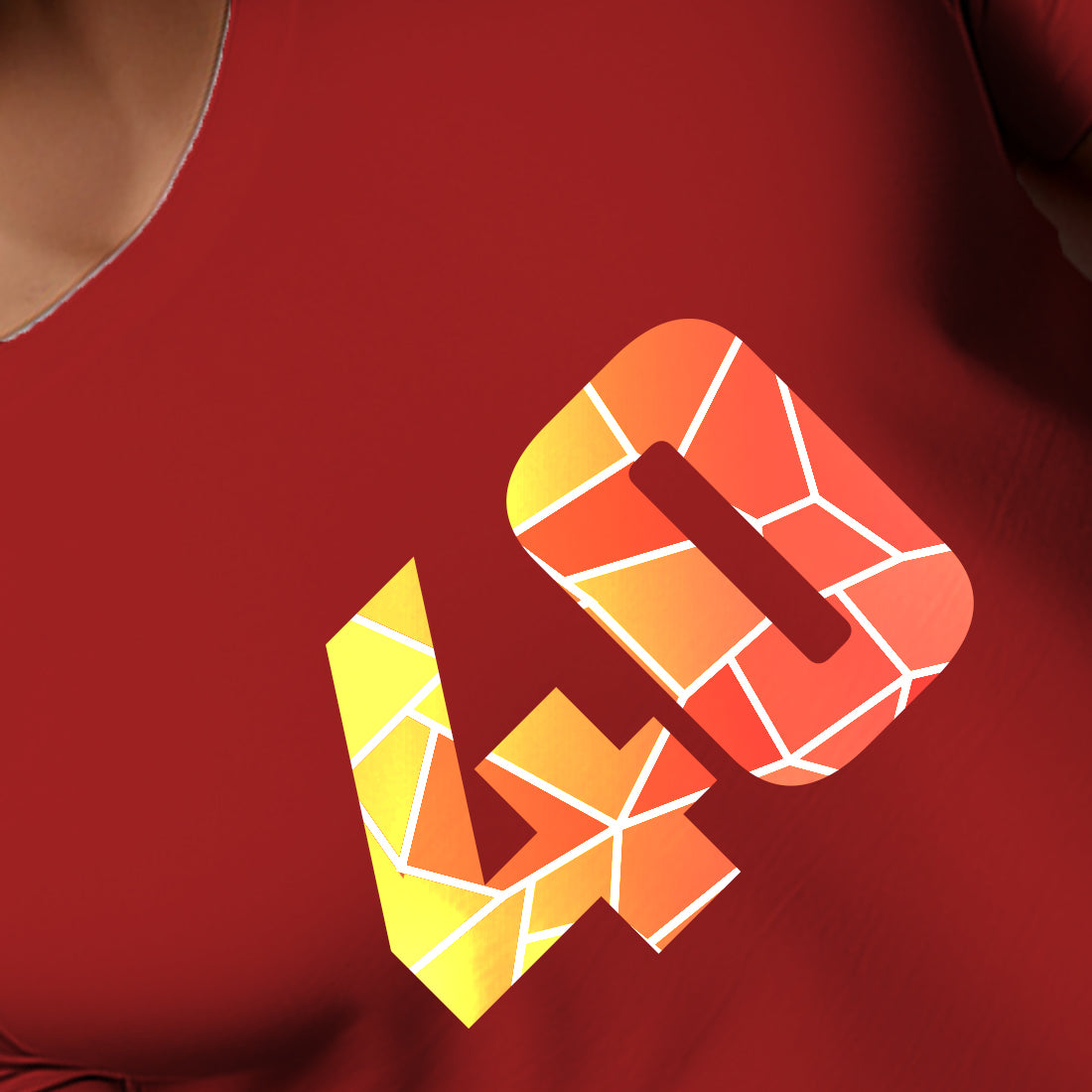 40 Number Men Unisex T-Shirt | Custom Number Graphic Tee (Red)