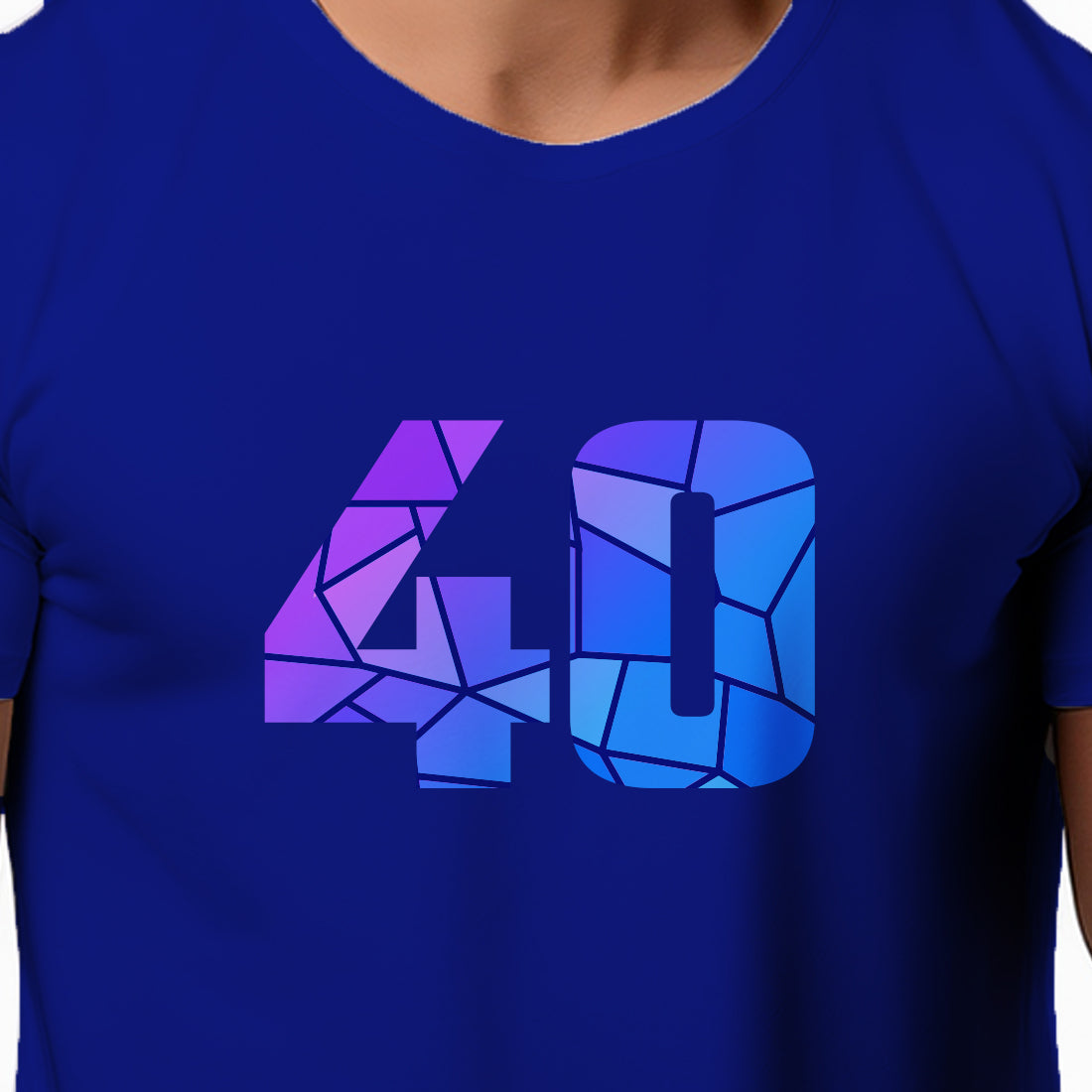 40 Number Men Unisex T-Shirt | Custom Number Graphic Tee (Royal Blue)