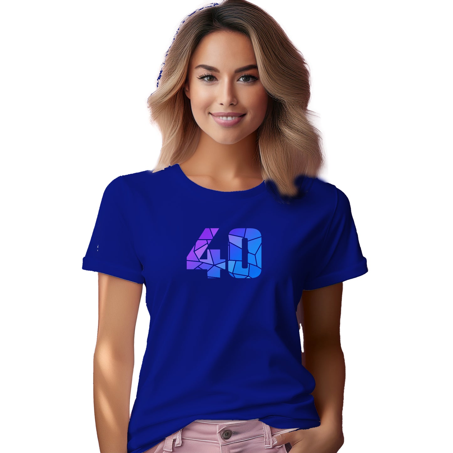 40 Number Women T-Shirt (Royal Blue)