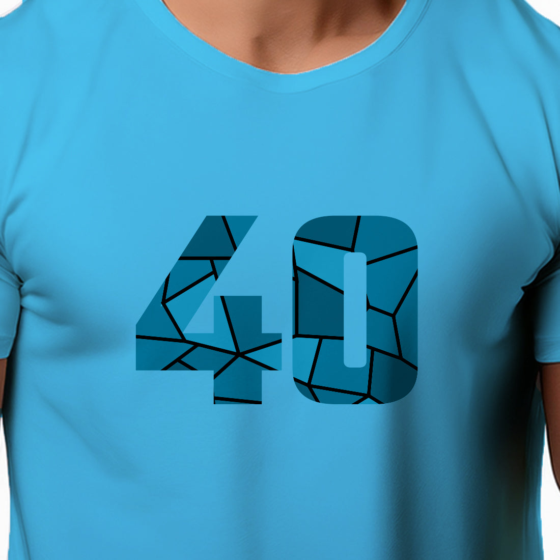 40 Number Men Unisex T-Shirt | Custom Number Graphic Tee (Sky Blue)