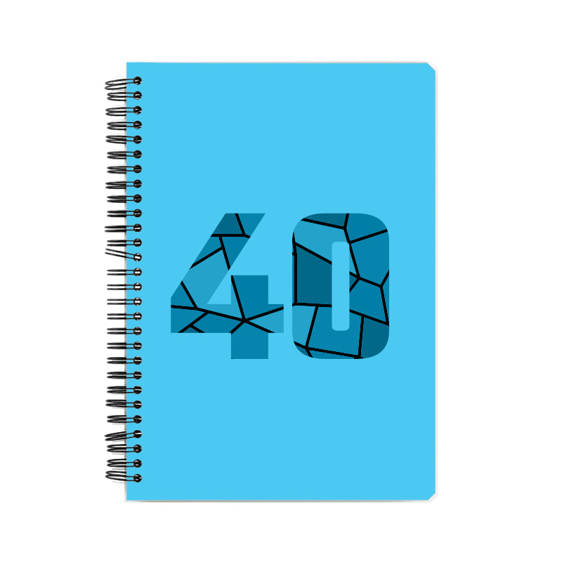 40 Number Notebook (Sky Blue, A5 Size, 100 Pages, Ruled, 6 Pack)