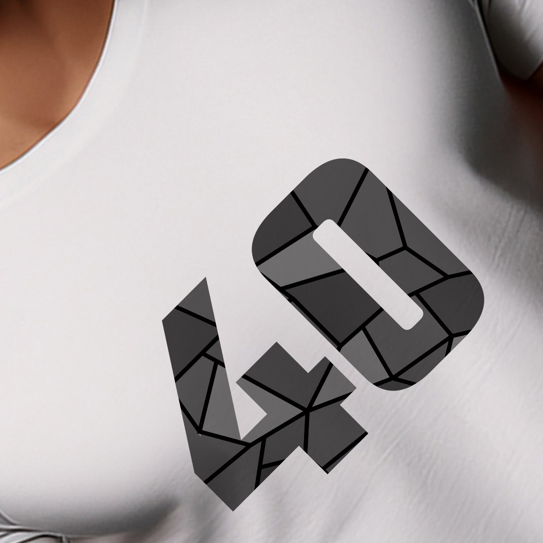 40 Number Men Unisex T-Shirt | Custom Number Graphic Tee (White)