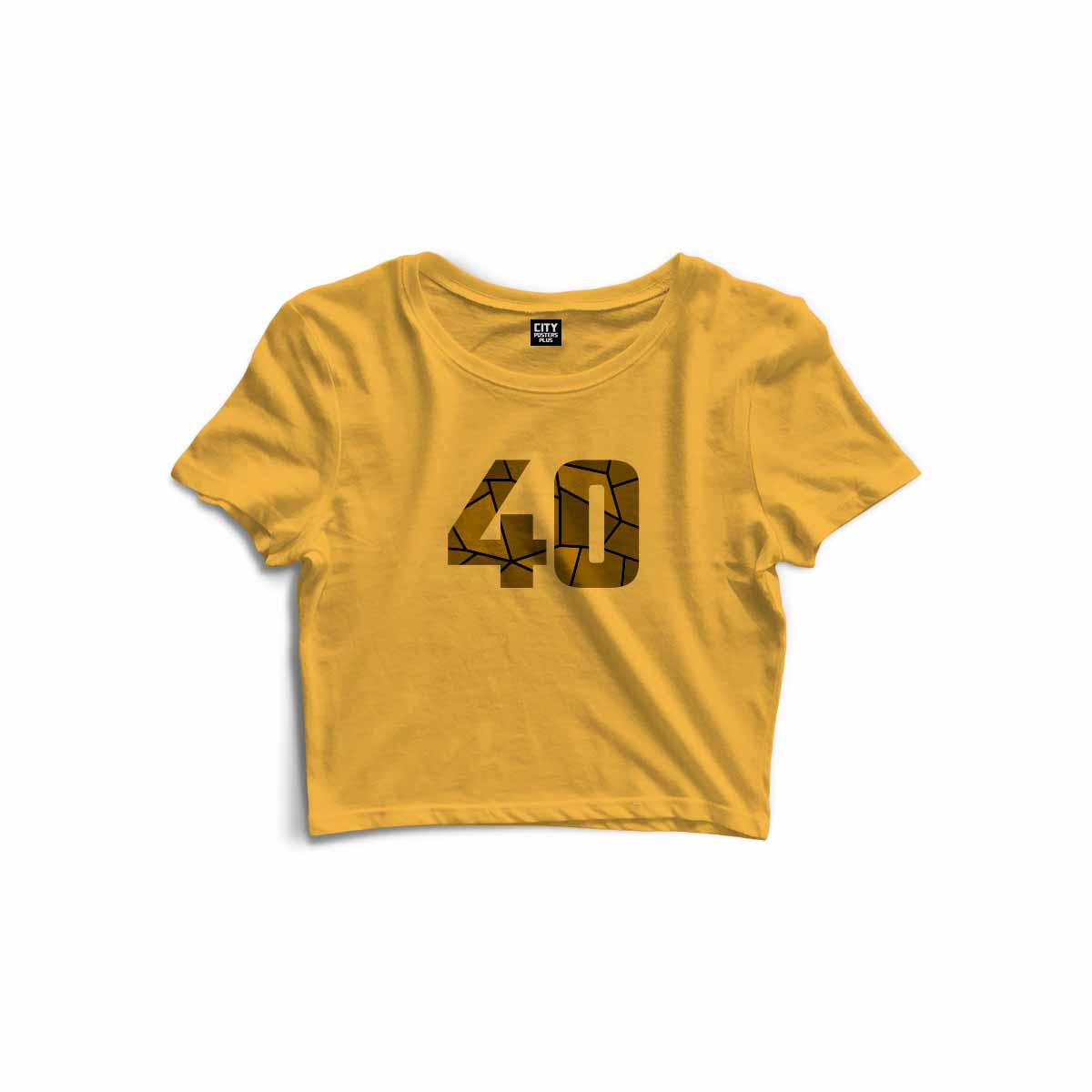 40 Number Women Crop Top (Golden Yellow)