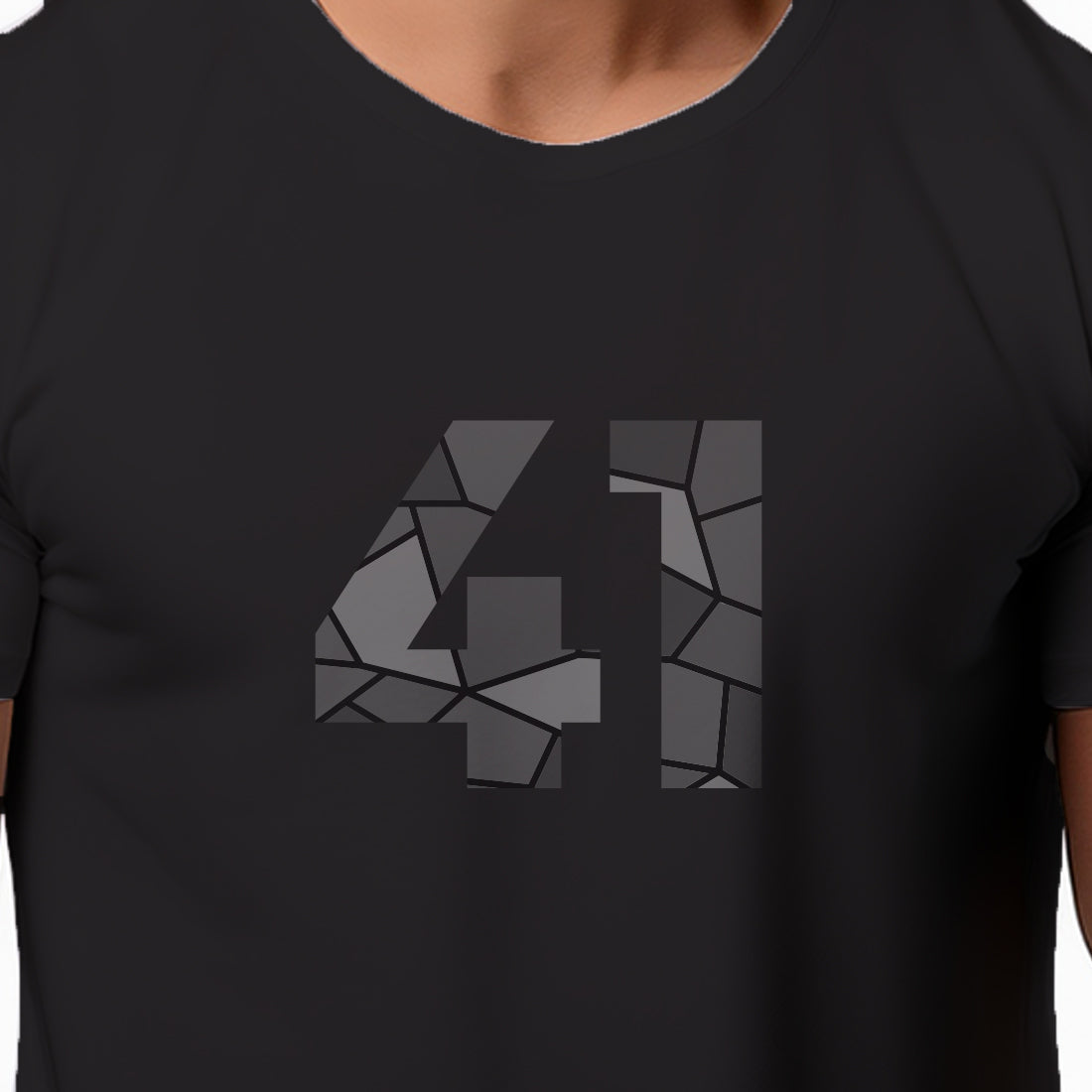 41 Number Men Unisex T-Shirt | Custom Number Graphic Tee (Black)