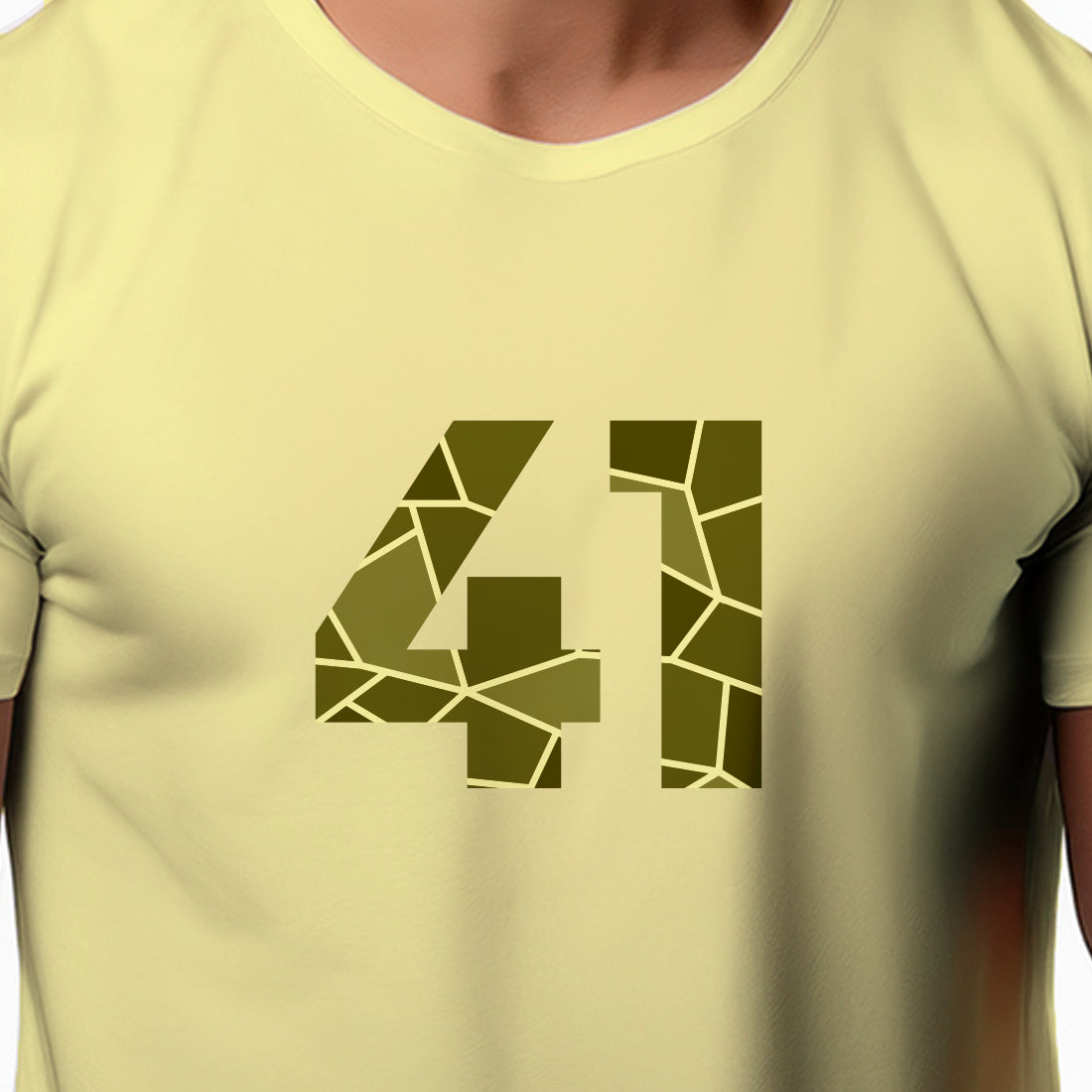41 Number Men Unisex T-Shirt | Custom Number Graphic Tee (Butter Yellow)