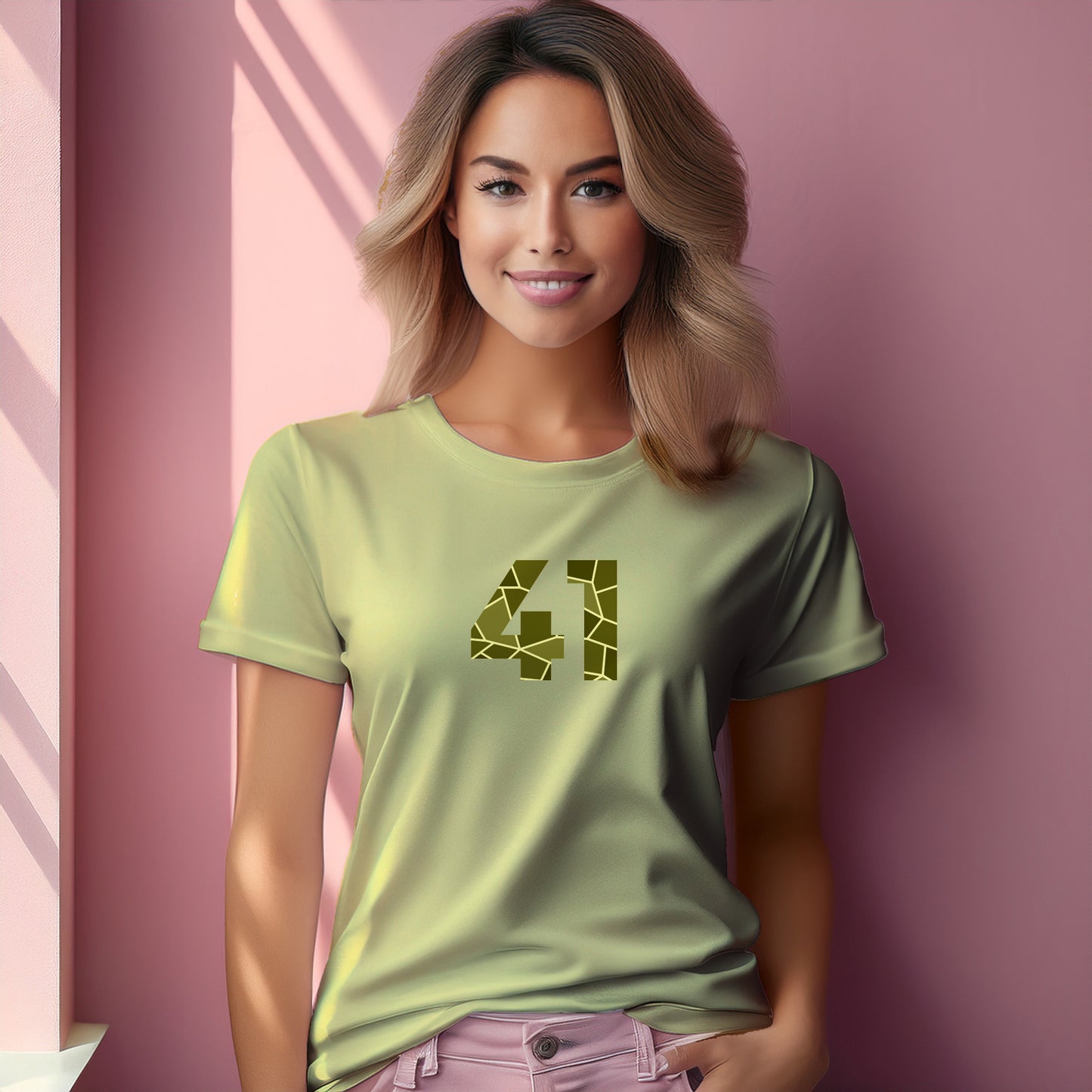 41 Number Women T-Shirt (Butter Yellow)