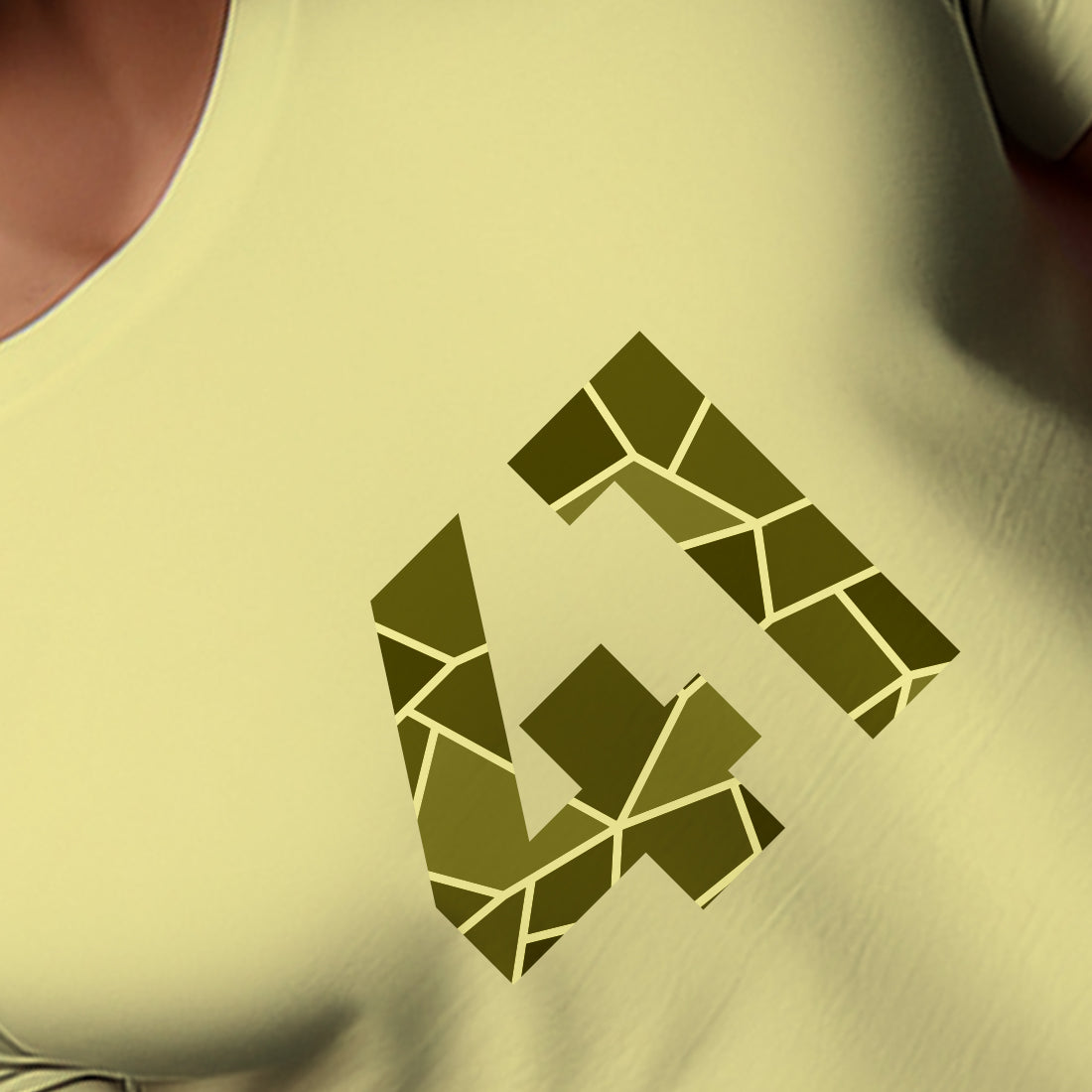 41 Number Men Unisex T-Shirt | Custom Number Graphic Tee (Butter Yellow)