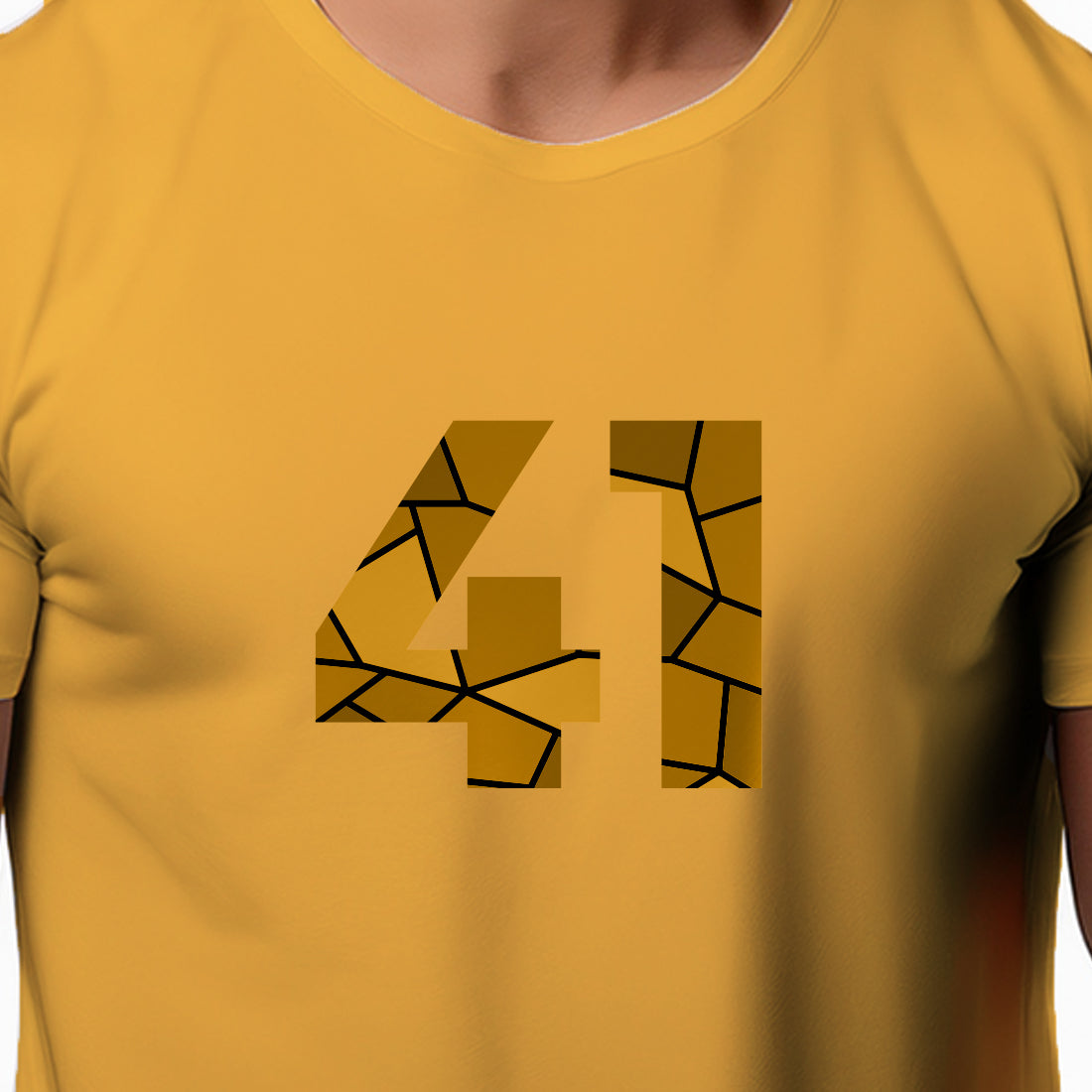 41 Number Men Unisex T-Shirt | Custom Number Graphic Tee (Golden Yellow)