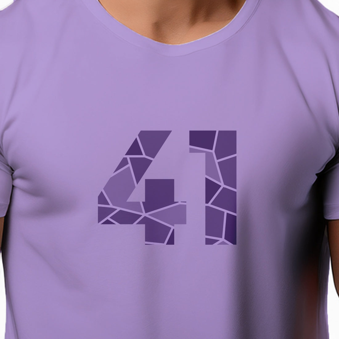 41 Number Men Unisex T-Shirt | Custom Number Graphic Tee (Iris Lavender)