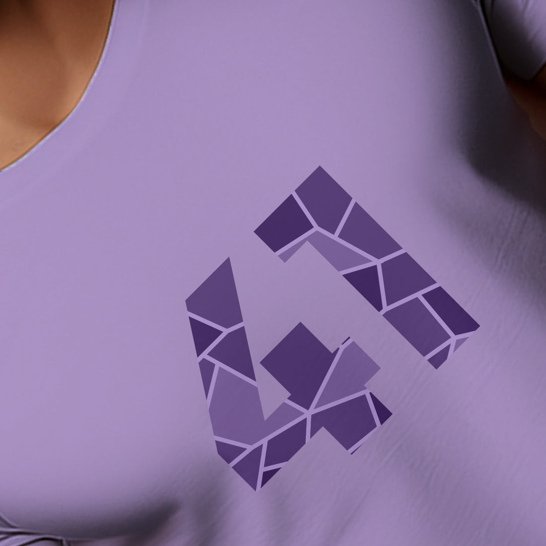 41 Number Men Unisex T-Shirt | Custom Number Graphic Tee (Iris Lavender)