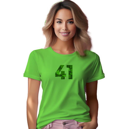 41 Number Women T-Shirt (Liril Green) | Stylish Numeric Graphic Tee