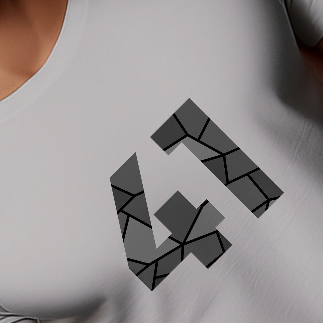 41 Number Men Unisex T-Shirt | Custom Number Graphic Tee (Melange Grey)