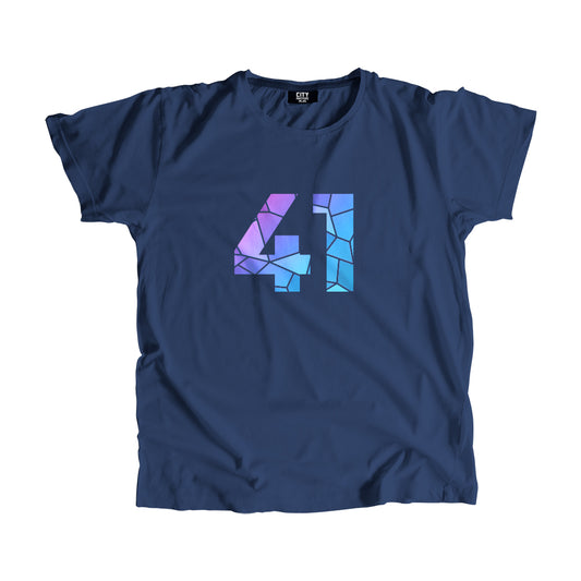 41 Number Men Unisex T-Shirt | Custom Number Graphic Tee (Navy Blue)