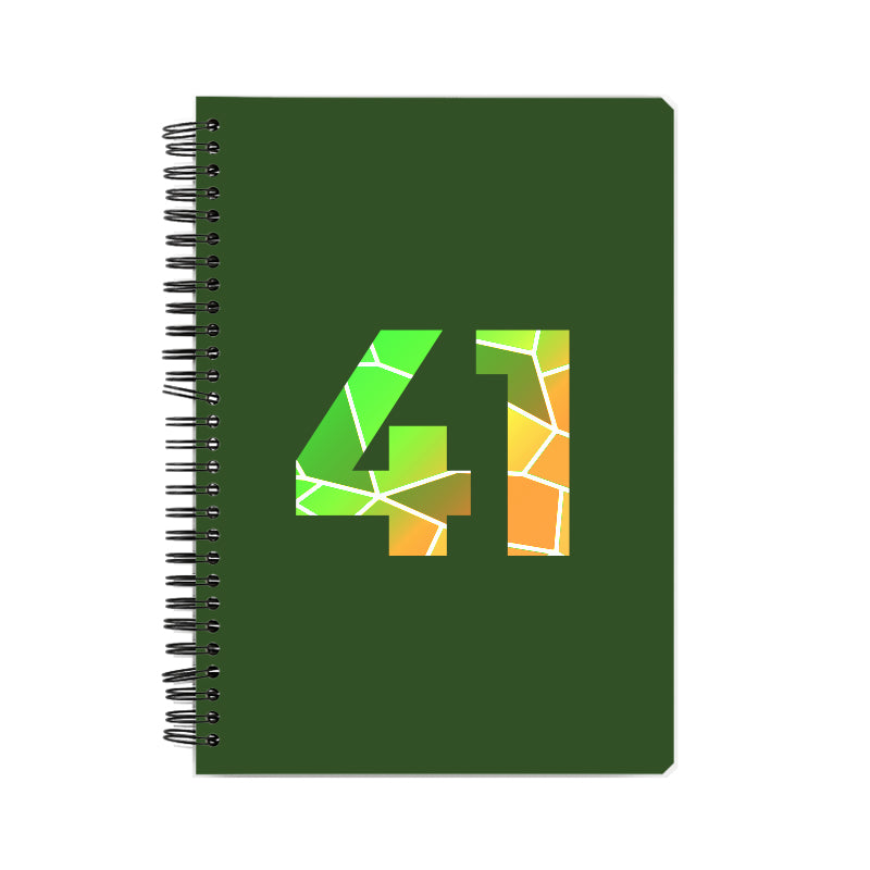 41 Number Notebook (Olive Green, A5 Size, 100 Pages, Ruled, 6 Pack)