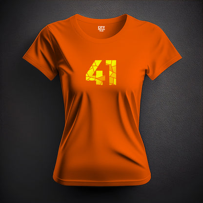 41 Number Women T-Shirt (Orange) | Stylish Numeric Graphic Tee