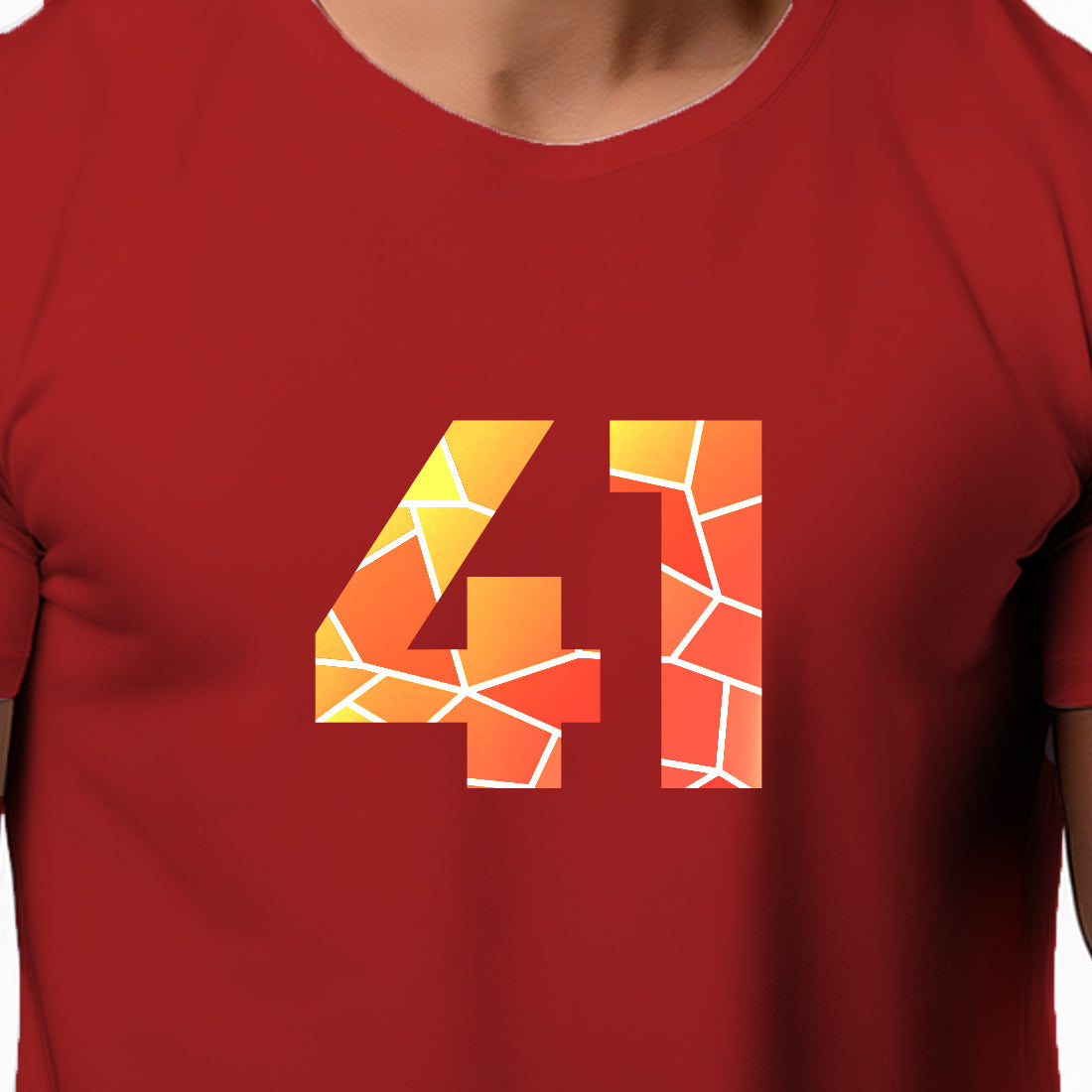41 Number Men Unisex T-Shirt | Custom Number Graphic Tee (Red)
