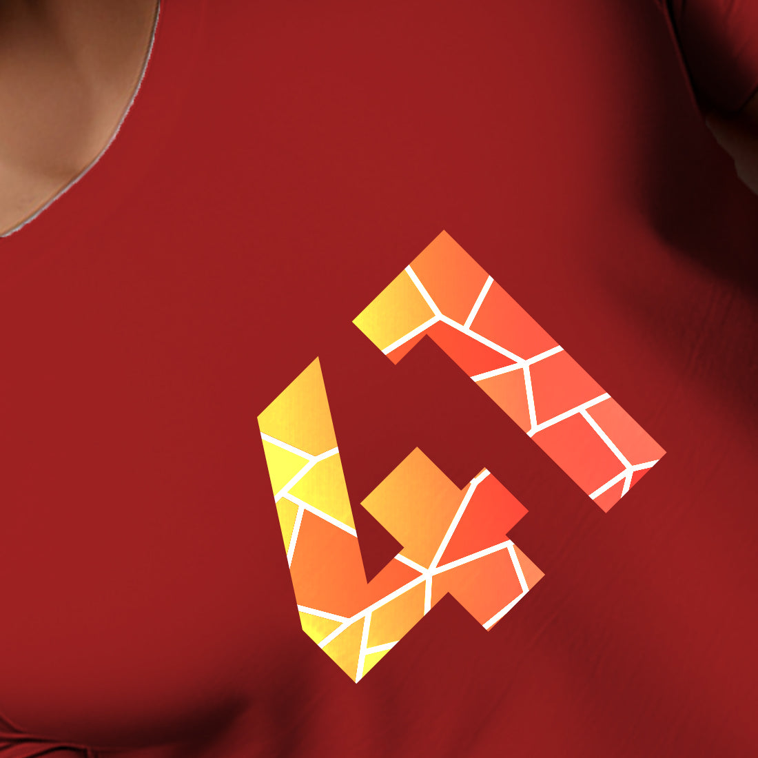 41 Number Men Unisex T-Shirt | Custom Number Graphic Tee (Red)