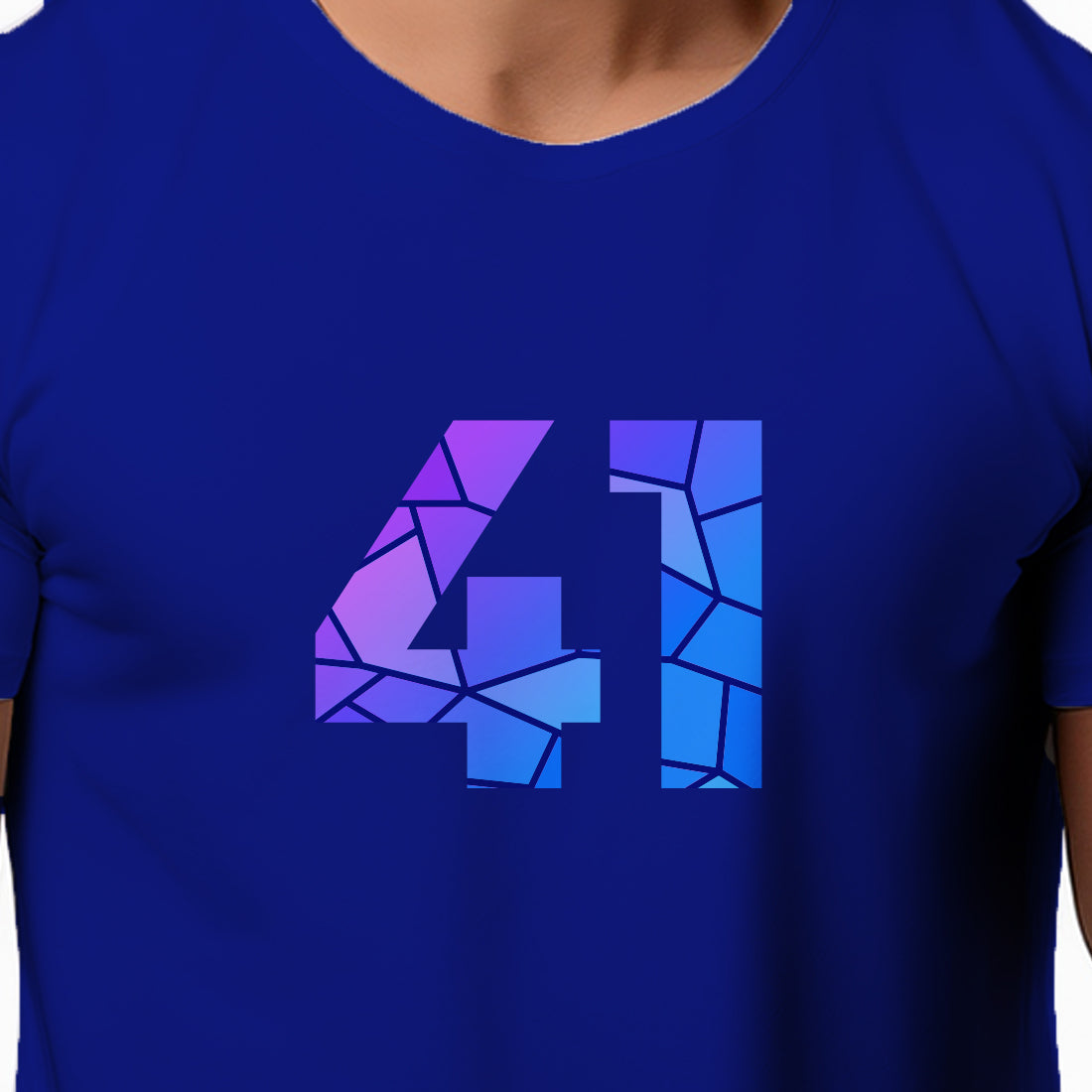 41 Number Men Unisex T-Shirt | Custom Number Graphic Tee (Royal Blue)