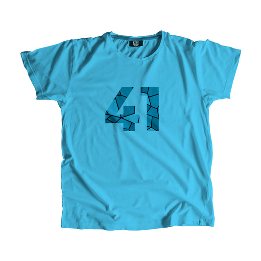 41 Number Men Unisex T-Shirt | Custom Number Graphic Tee (Sky Blue)