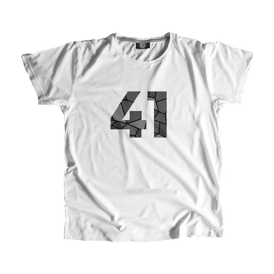 41 Number Men Unisex T-Shirt | Custom Number Graphic Tee (White)