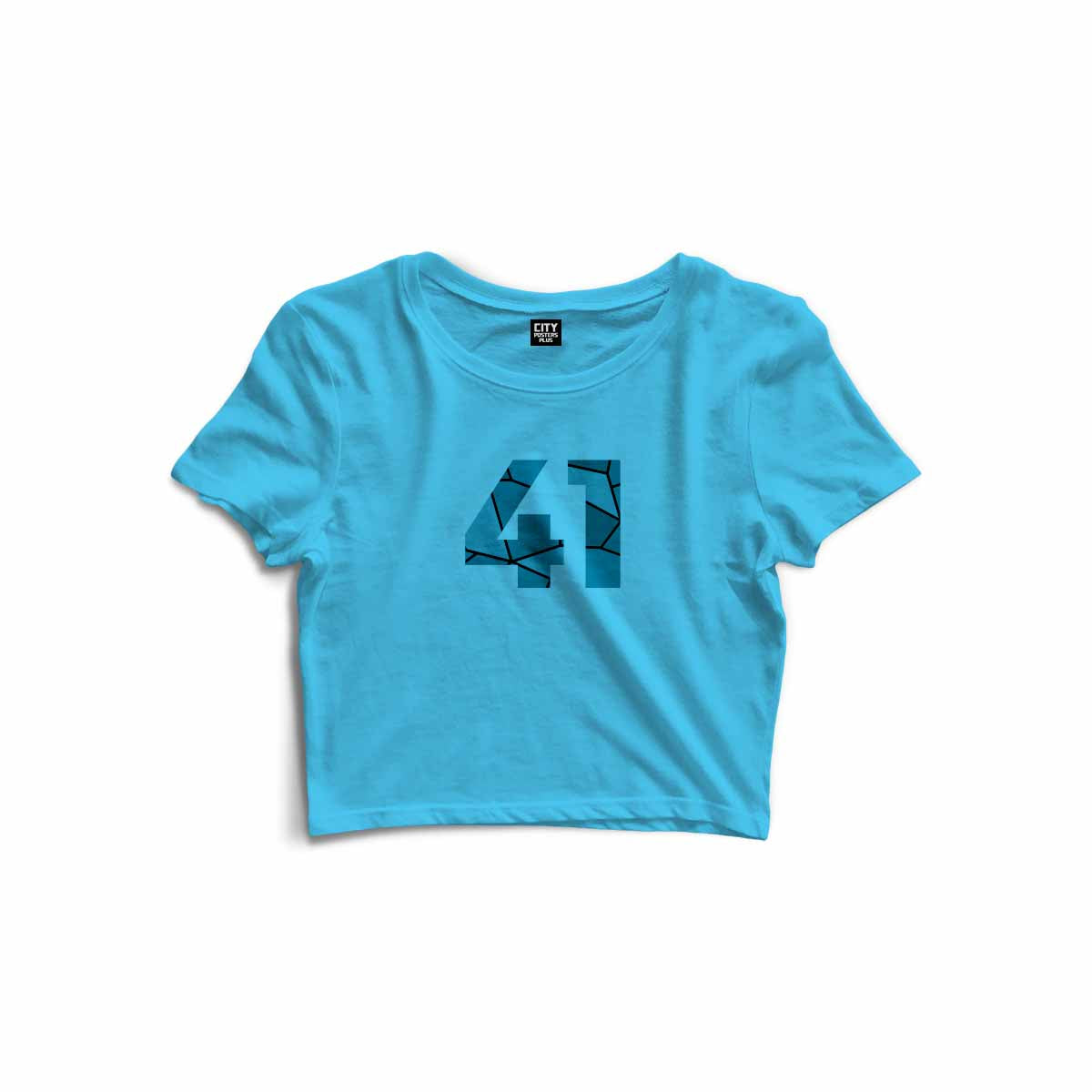 41 Number Women Crop Top (Sky Blue)