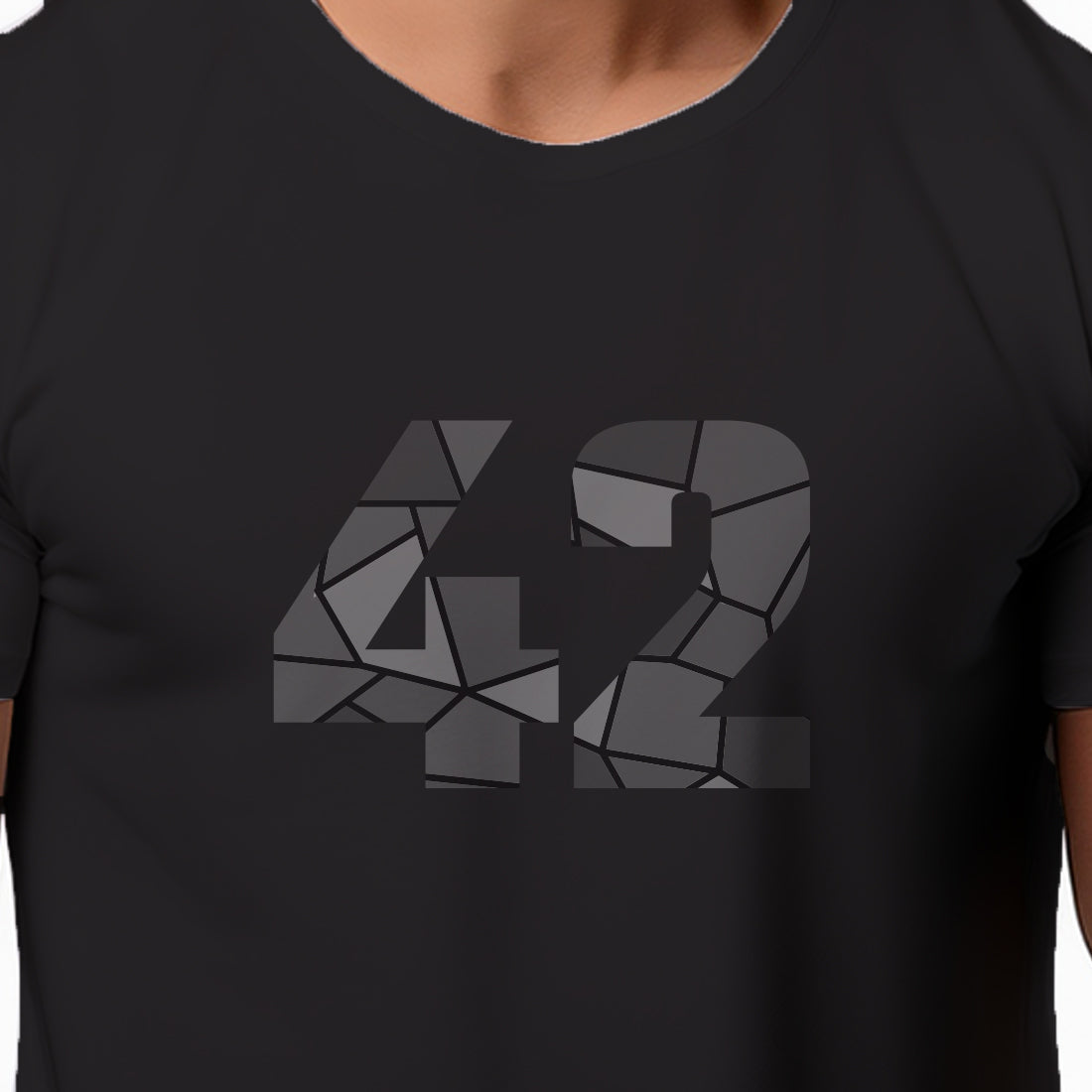 42 Number Men Unisex T-Shirt | Custom Number Graphic Tee (Black)