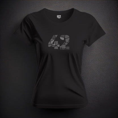 42 Number Women T-Shirt (Black) | Stylish Numeric Graphic Tee