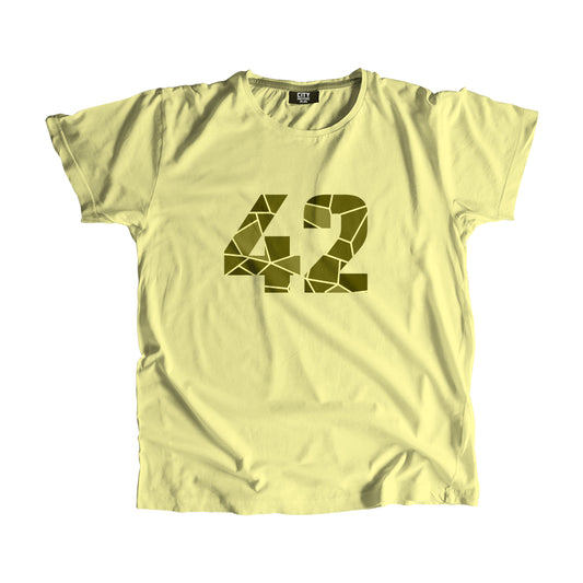 42 Number Men Unisex T-Shirt | Custom Number Graphic Tee (Butter Yellow)