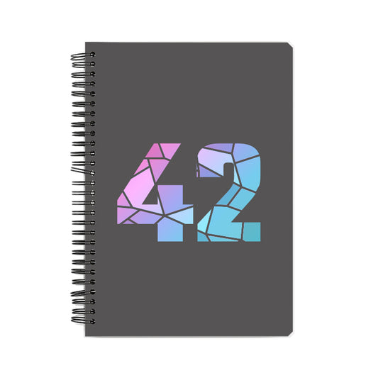 42 Number Notebook (Charcoal Grey, A5 Size, 100 Pages, Ruled, 6 Pack)