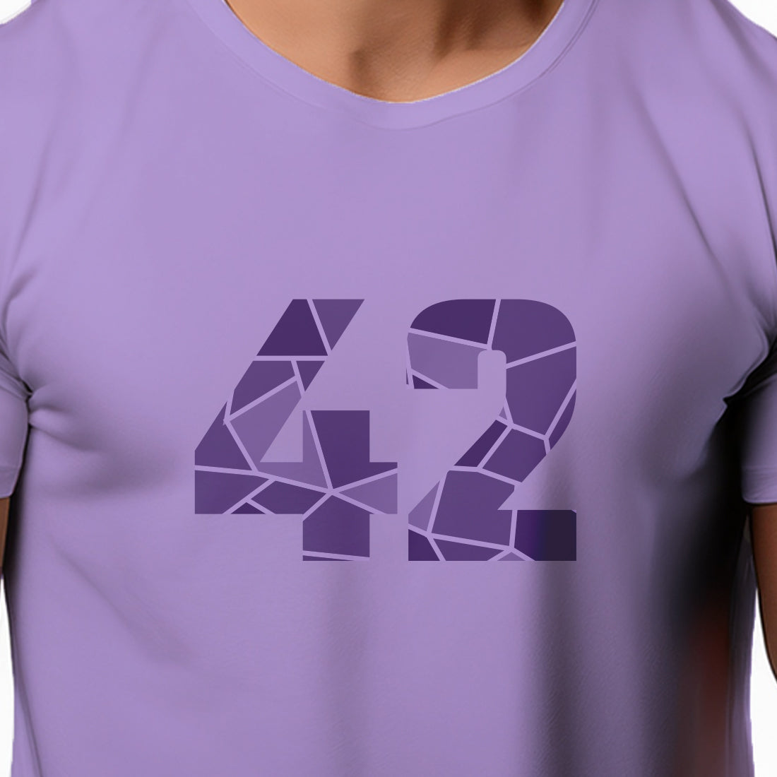 42 Number Men Unisex T-Shirt | Custom Number Graphic Tee (Iris Lavender)