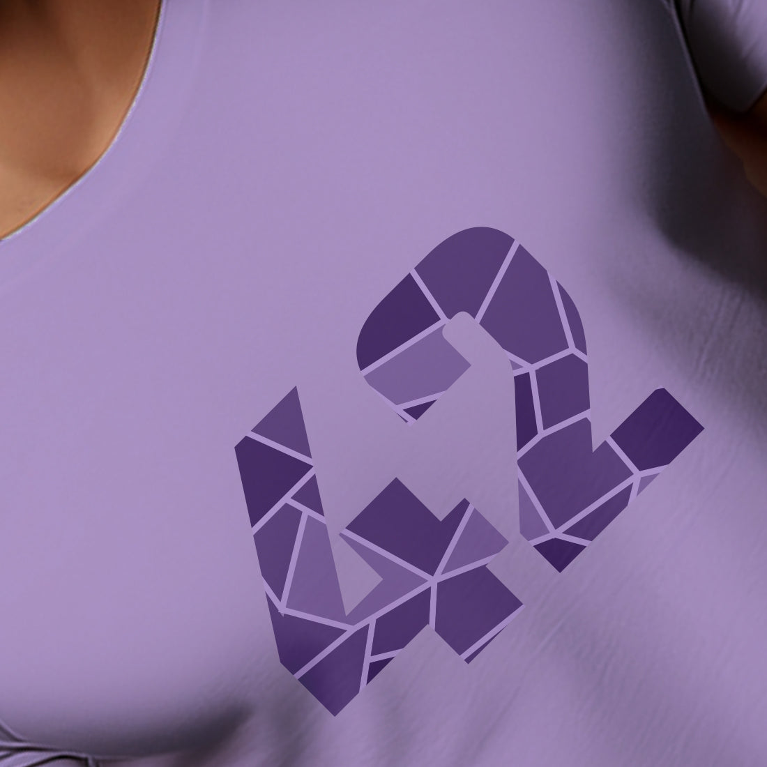 42 Number Men Unisex T-Shirt | Custom Number Graphic Tee (Iris Lavender)