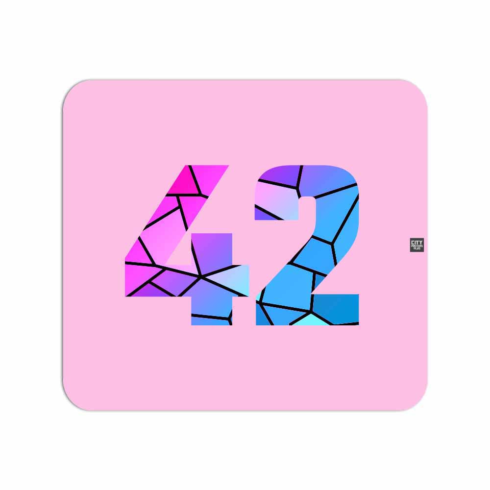 42 Number Mousepad (Light Pink)
