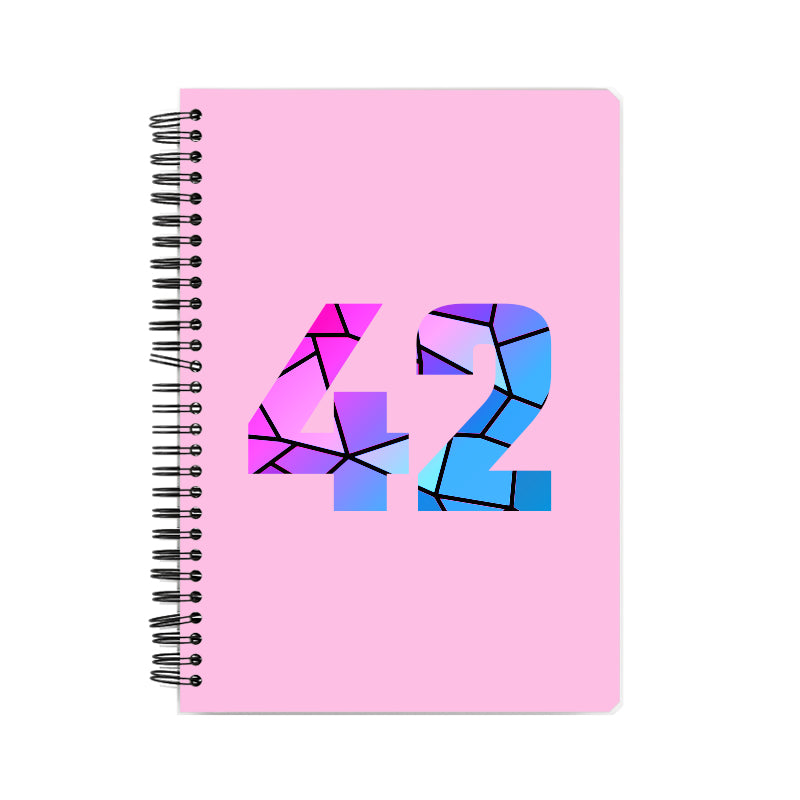 42 Number Notebook (Light Pink, A5 Size, 100 Pages, Ruled, 6 Pack)