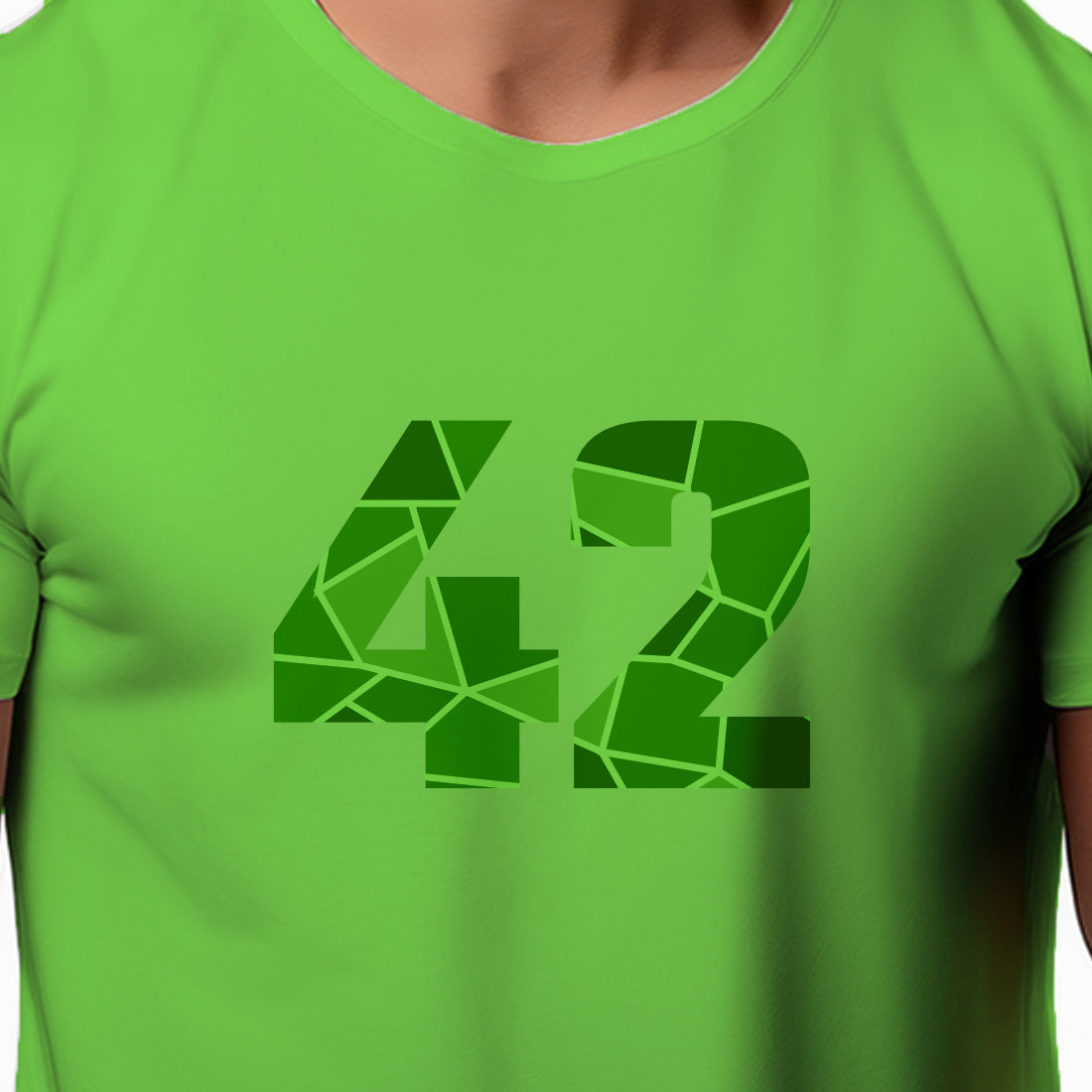 42 Number Men Unisex T-Shirt | Custom Number Graphic Tee (Liril Green)
