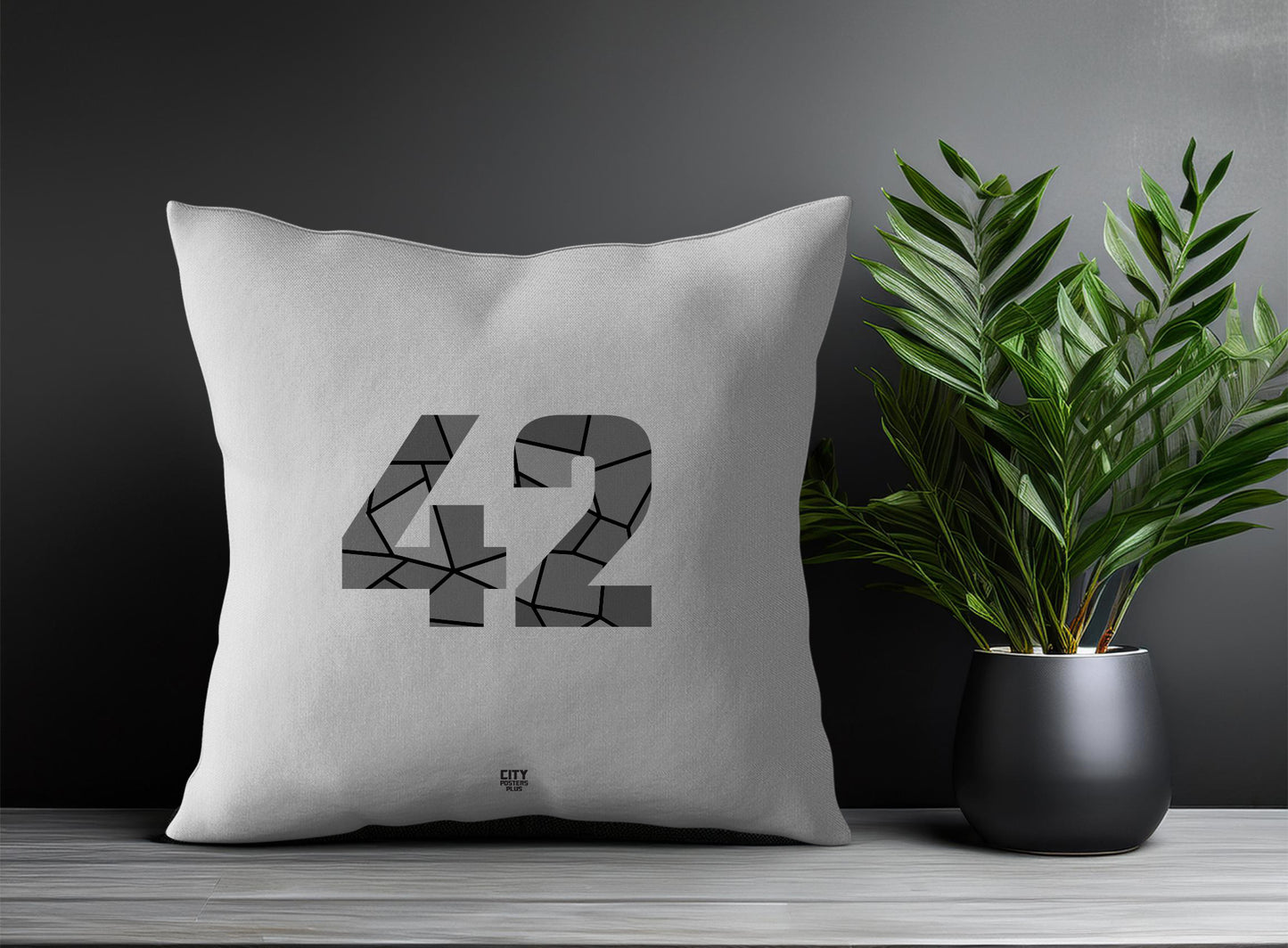 42 Number Pillow Case (Melange Grey)