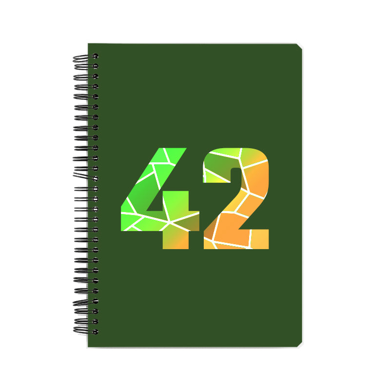 42 Number Notebook (Olive Green, A5 Size, 100 Pages, Ruled, 6 Pack)