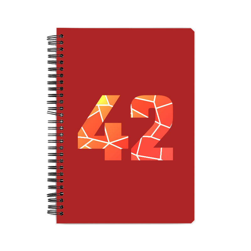 42 Number Notebook (Red, A5 Size, 100 Pages, Ruled, 6 Pack)