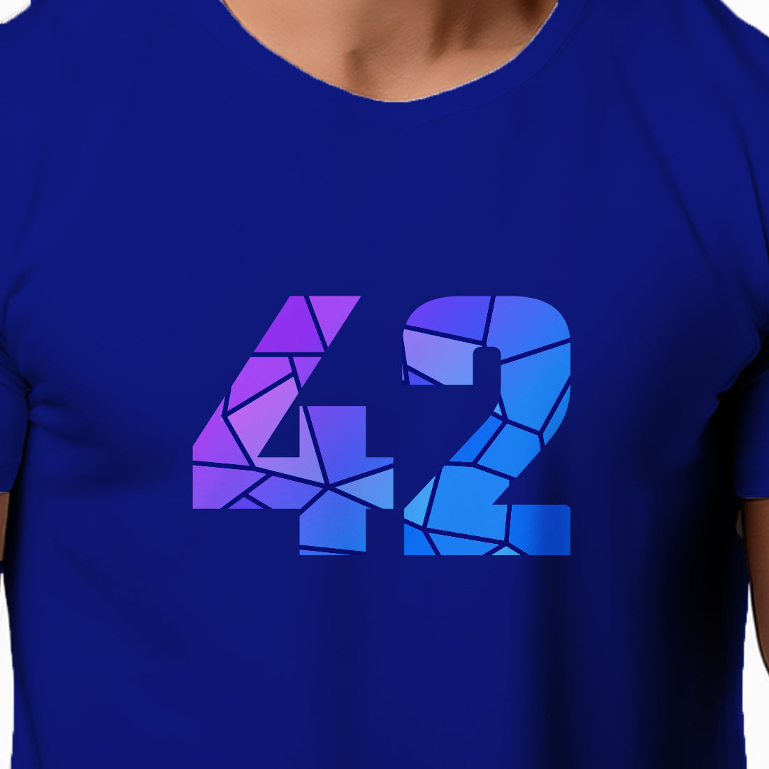 42 Number Men Unisex T-Shirt | Custom Number Graphic Tee (Royal Blue)