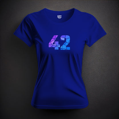 42 Number Women T-Shirt (Royal Blue) | Stylish Numeric Graphic Tee