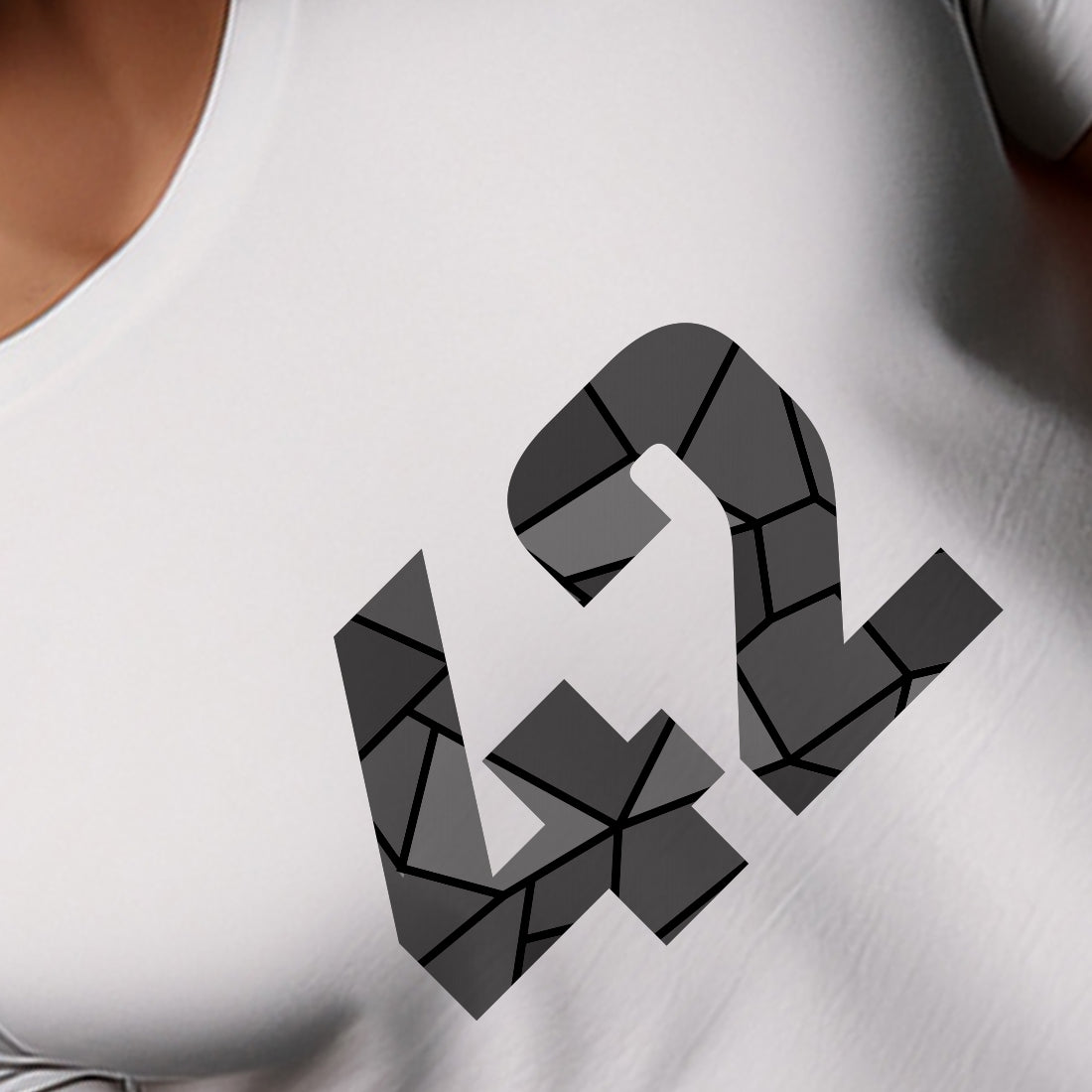 42 Number Men Unisex T-Shirt | Custom Number Graphic Tee (White)