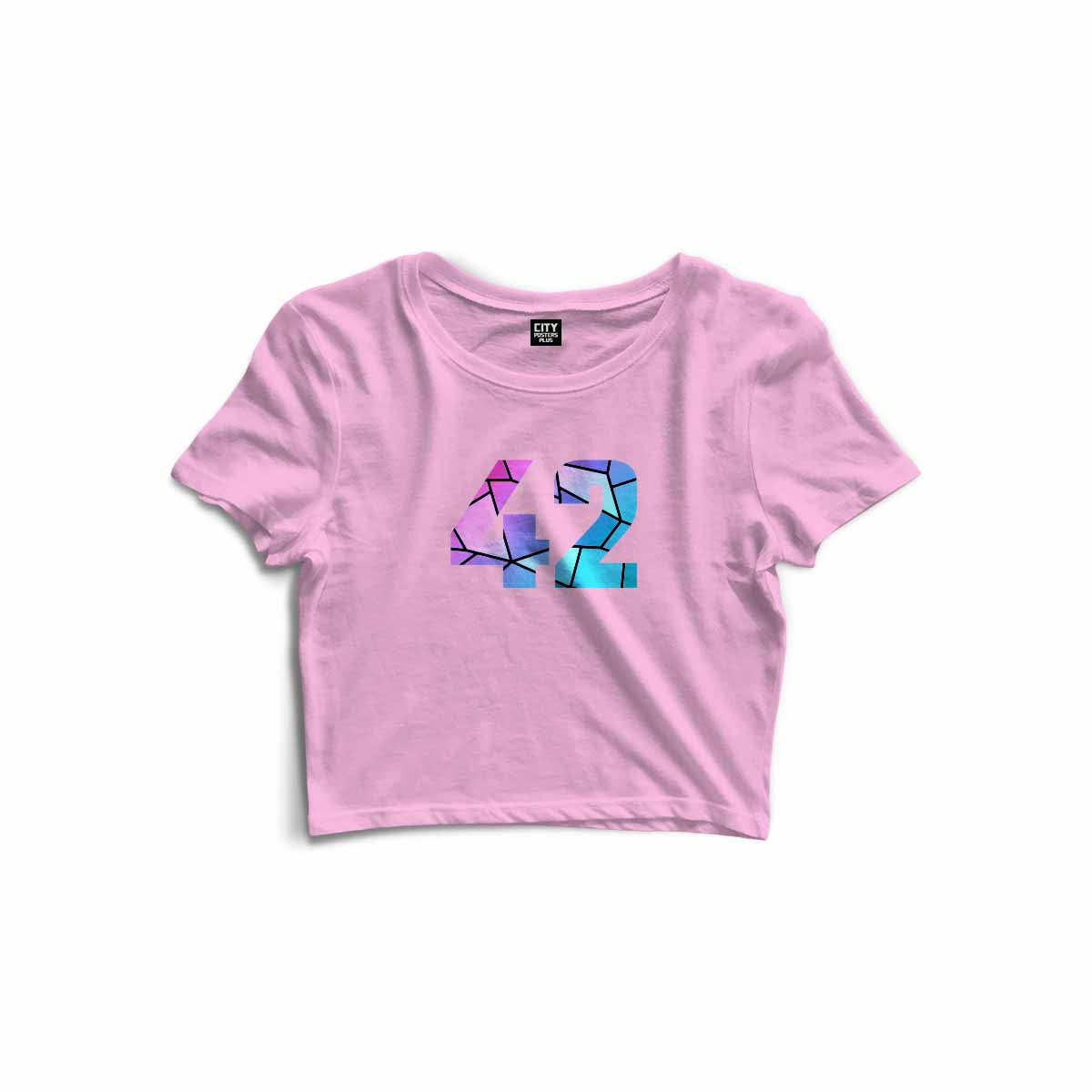 42 Number Women Crop Top (Light Pink)