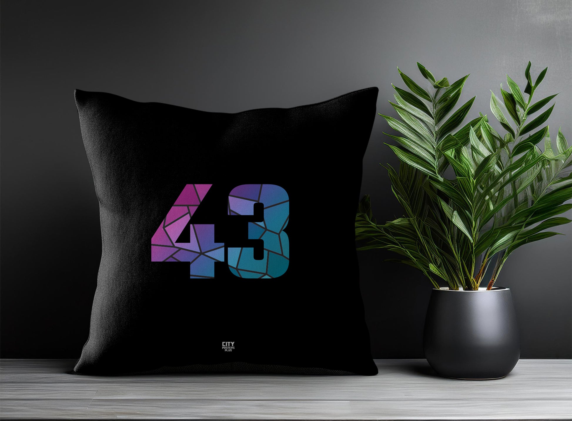 43 Number Pillow Case (Black)