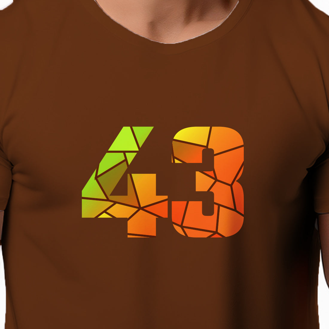 43 Number Men Unisex T-Shirt | Custom Number Graphic Tee (Brown)