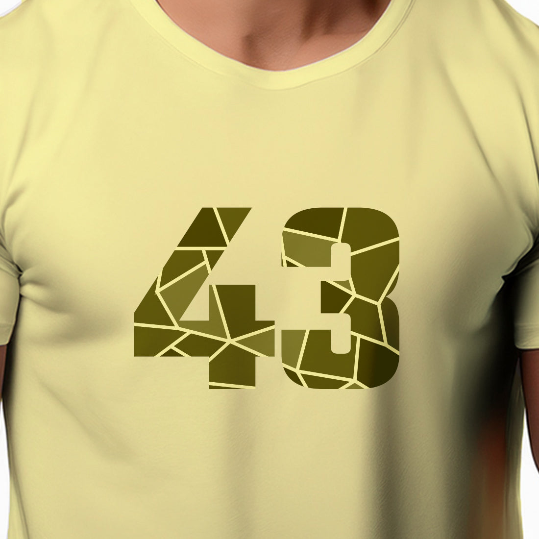43 Number Men Unisex T-Shirt | Custom Number Graphic Tee (Butter Yellow)